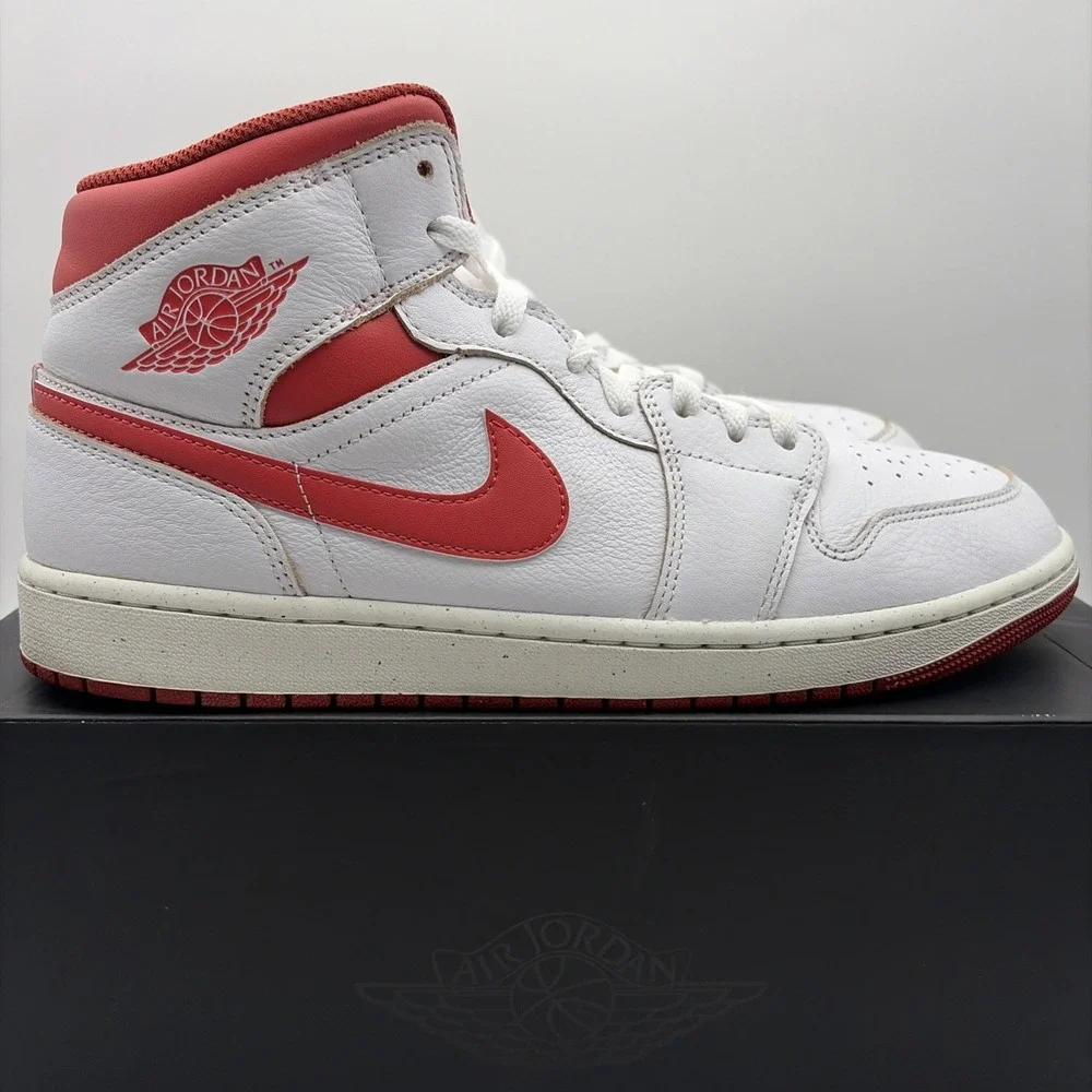 Size 12 - Air Jordan 1 SE Mid White Dune Red (FJ3458-160)